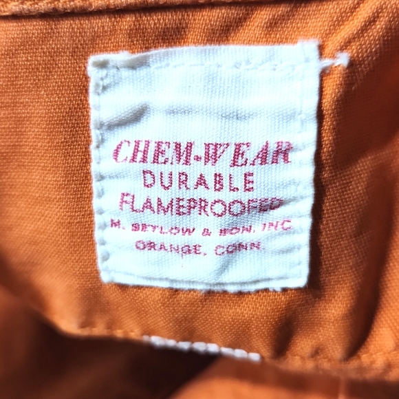 Vintage BLM Firefighter Flame Proofed Safety Shirt Orange Men's Large - Picture 5 of 8